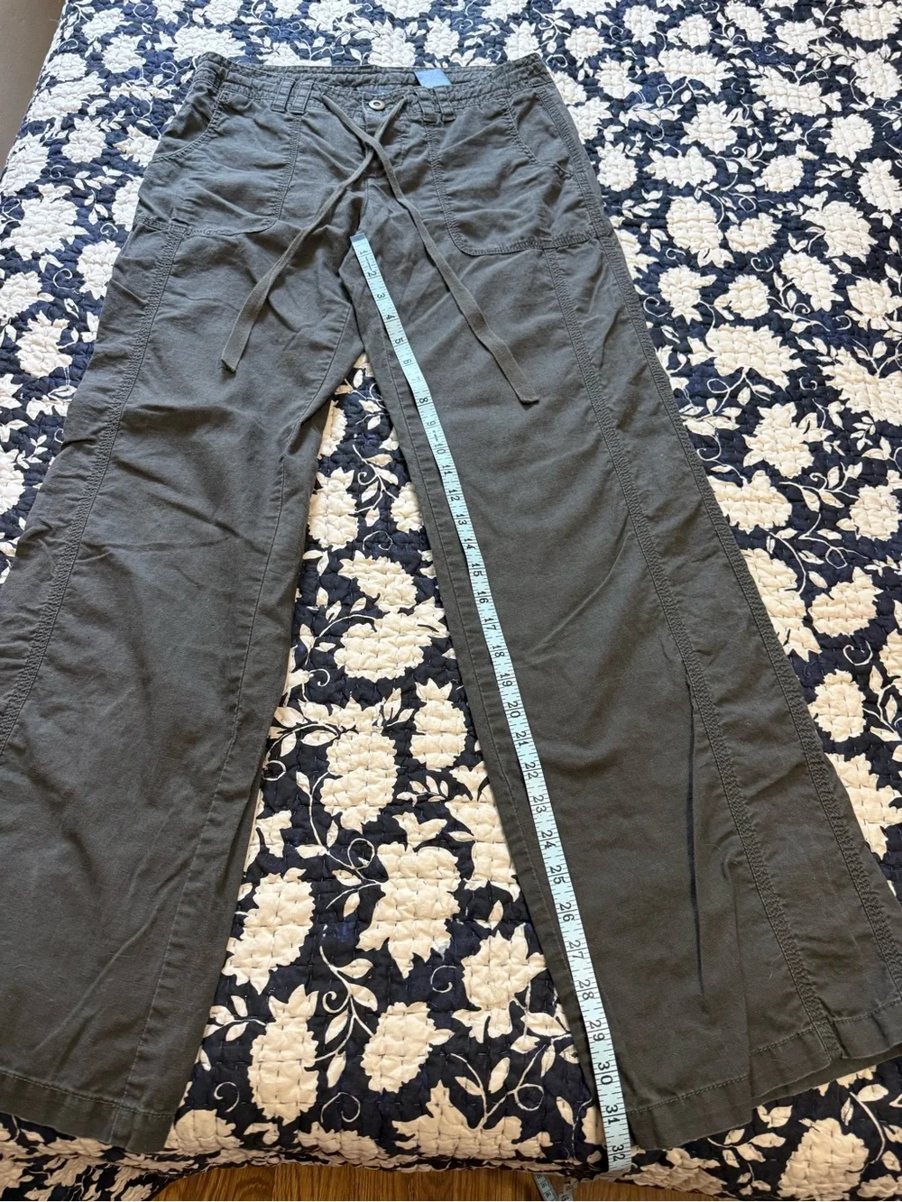 Norma Kamali Gray cotton/linen wide leg pants